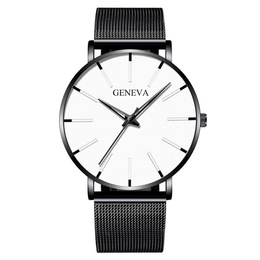 Geneva Couple Mesh Belt Non-mechanical Watch