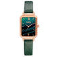 Retro Temperament Square Women's Watch Malachite Green