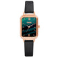 Retro Temperament Square Women's Watch Malachite Green